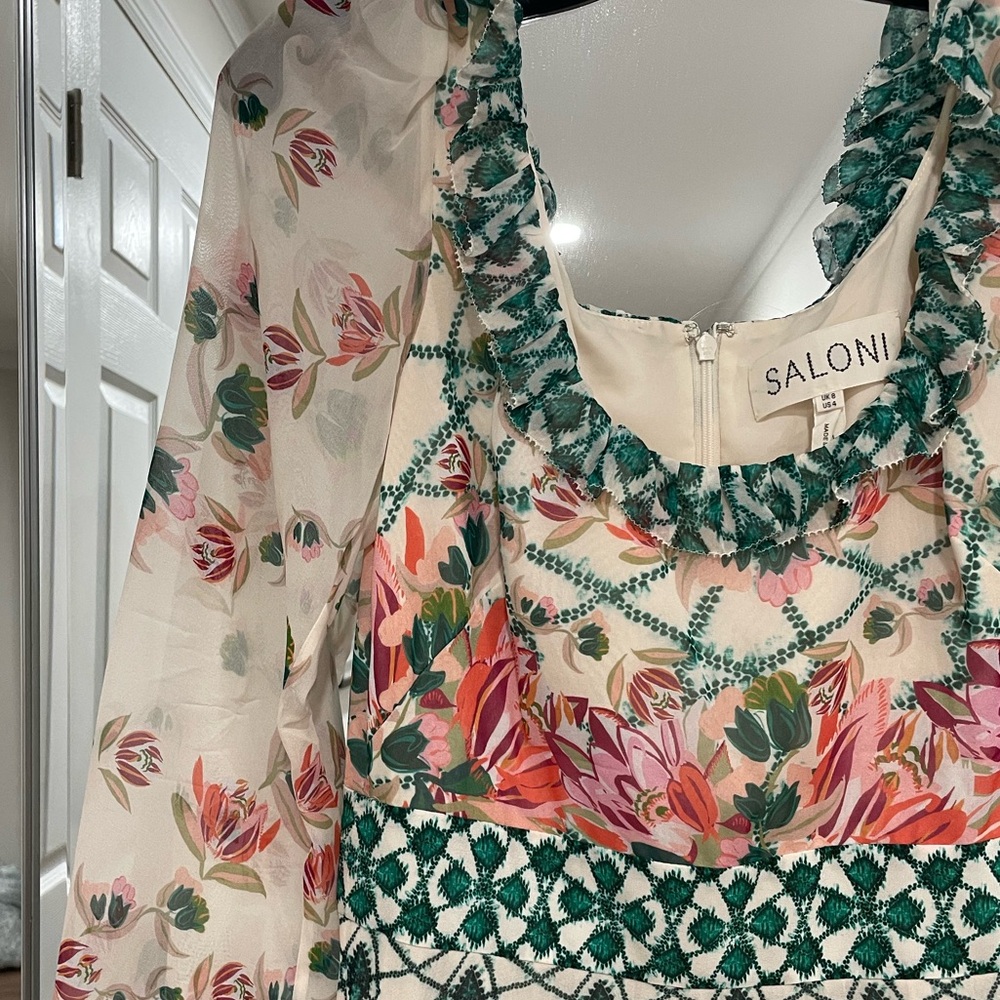 Saloni Denise Midi Dress Size UK 8 or US 4 - Picture 5 of 8